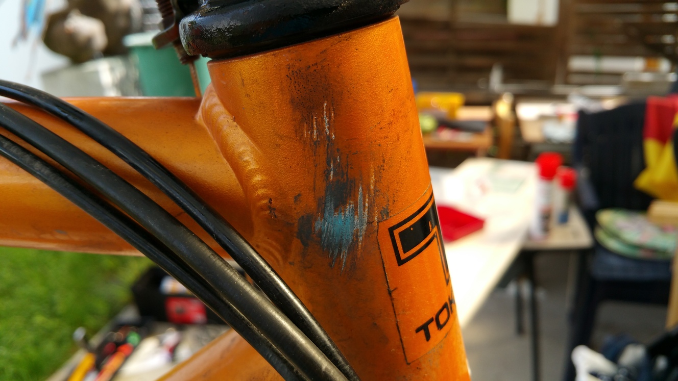Kratze Fahrrad - Fahrradrahmen selbst lackieren
